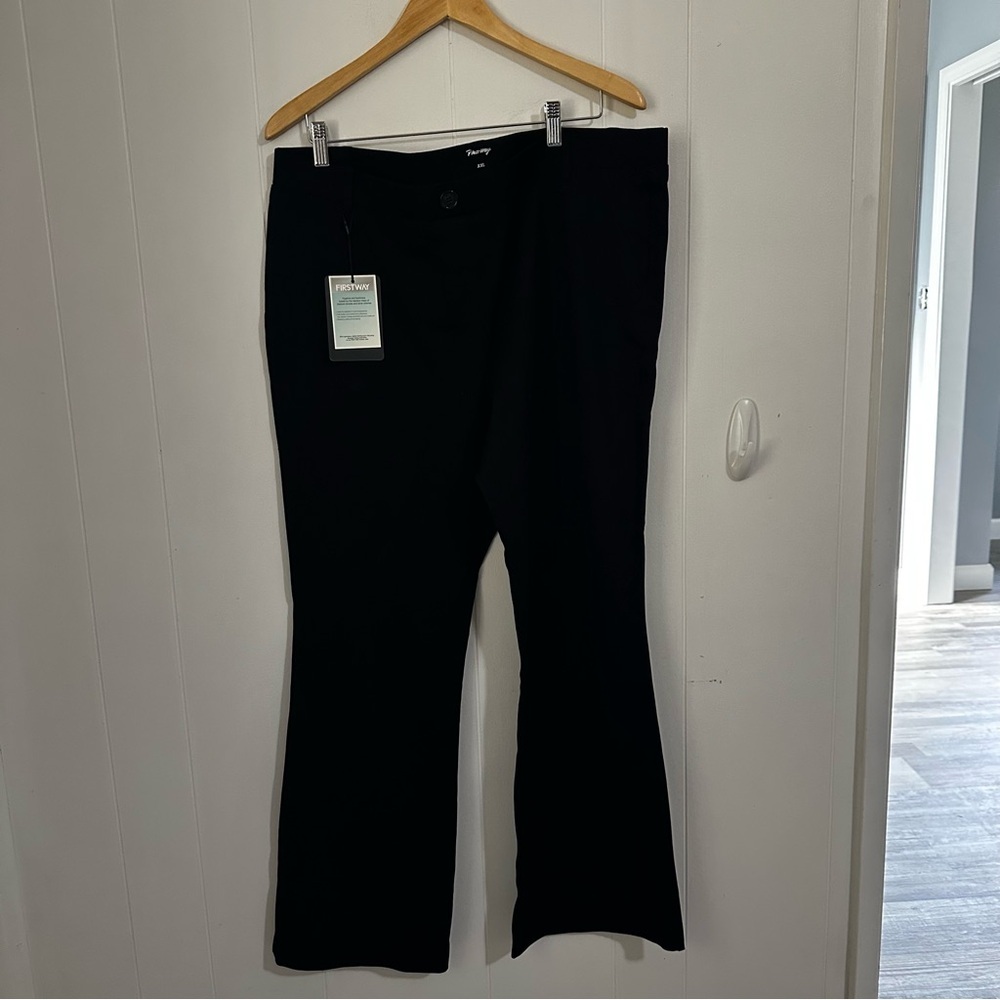 Black Flared Trousers with Textured Knit